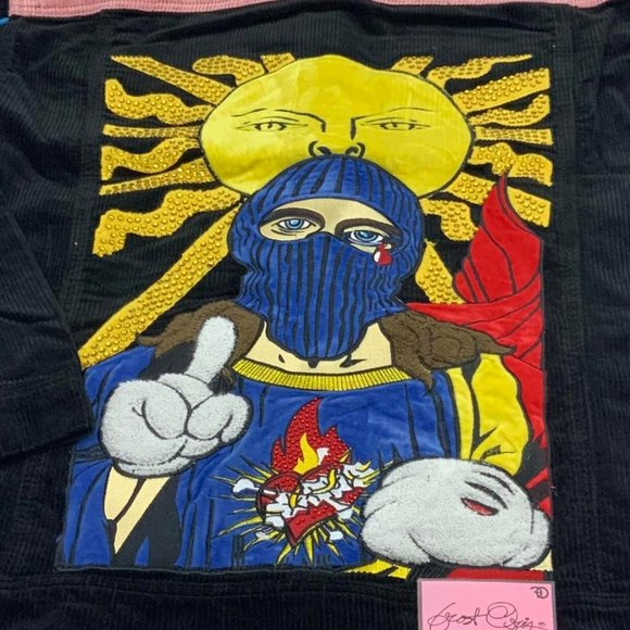 Men’s Frost Original Dear Sins Black | Pink Corduroy Jacket NWT - Picture 6 of 7